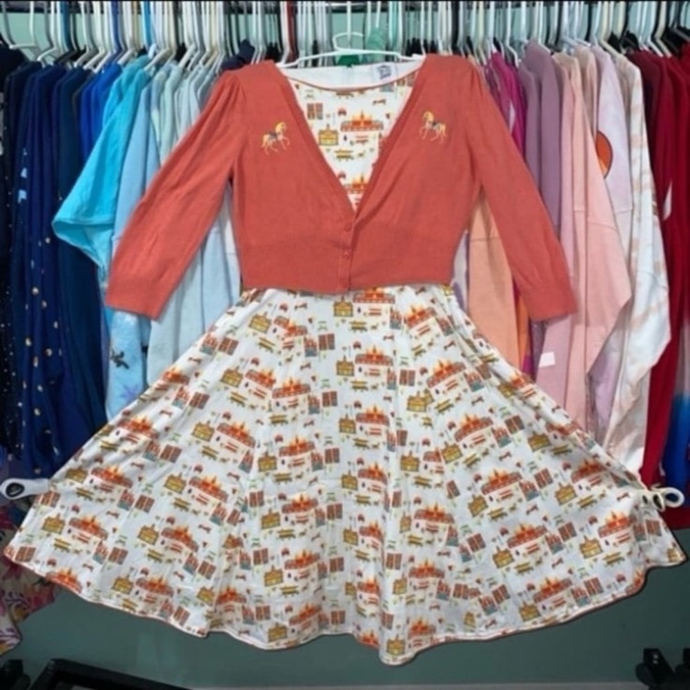 Disney parks x her universe Main Street dress shop dress with cardigan S